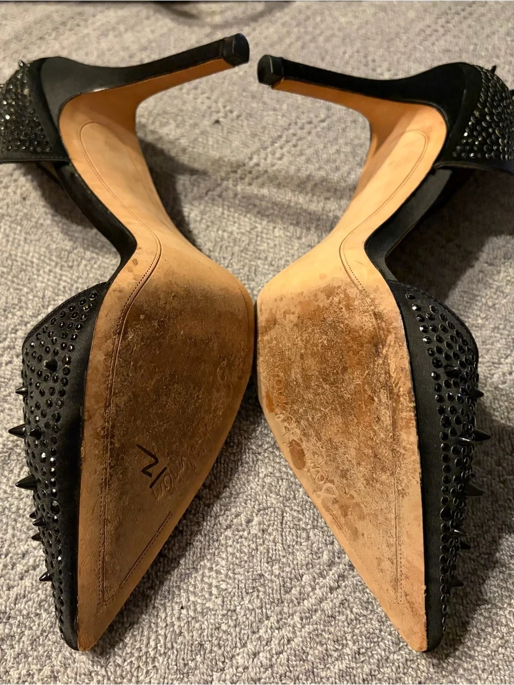 Sam Edelman Black Crystal & Spike Pointed-Toe Pumps - Picture 3 of 3